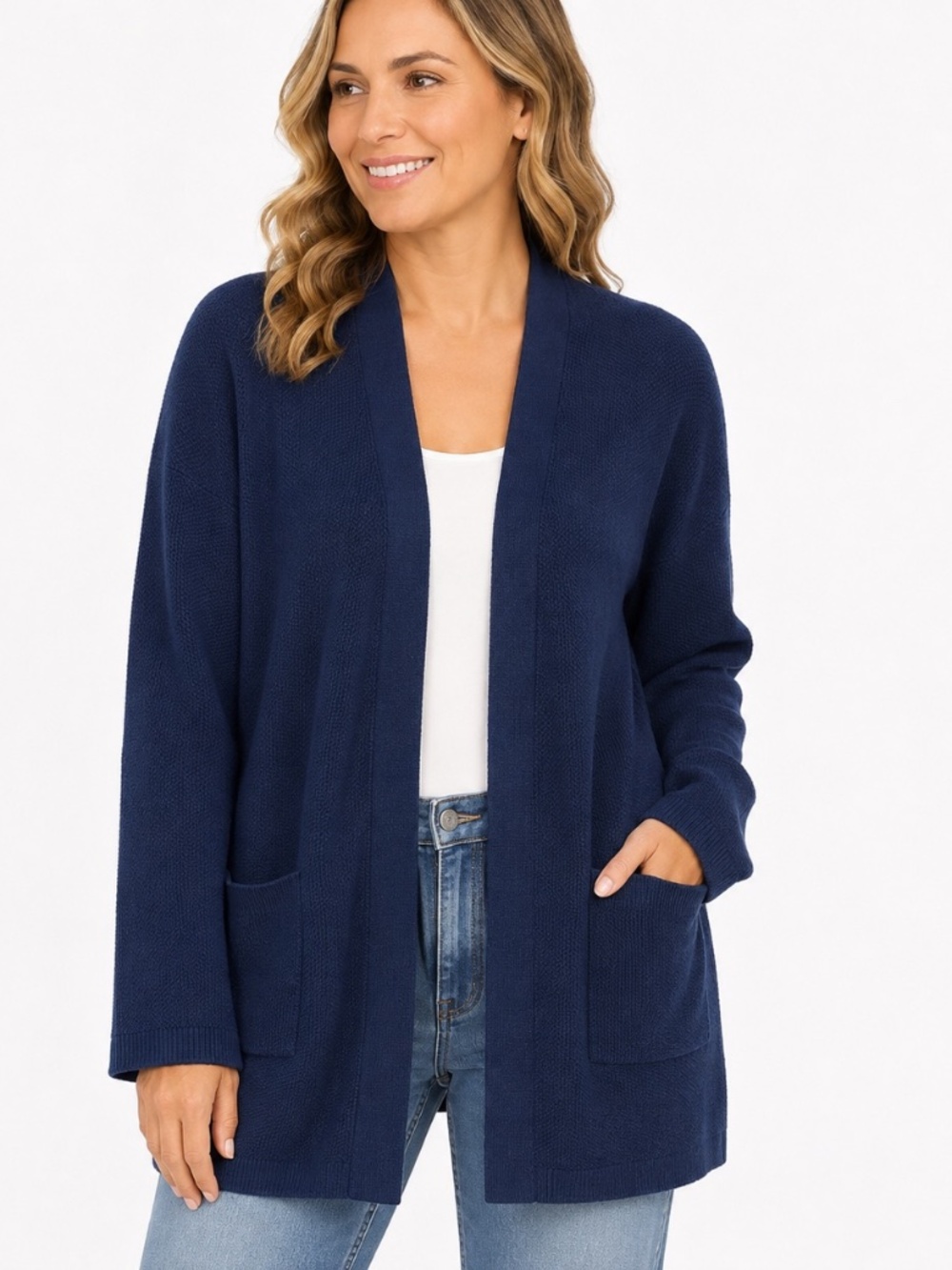 RED Navy Open Front Knit Cardigan – Women's Large